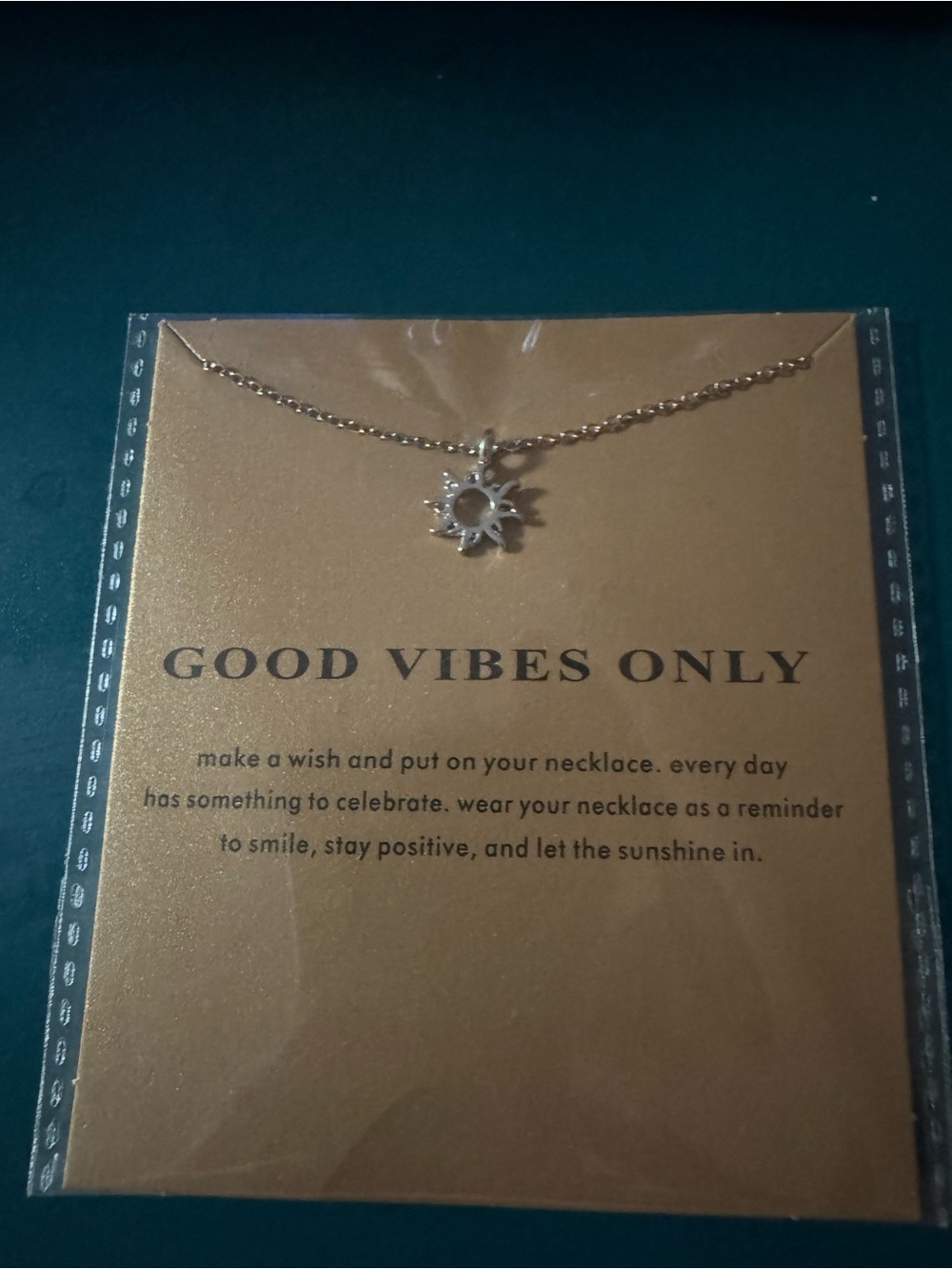 Sun Charm Necklace in Silver - Good Vibes Only